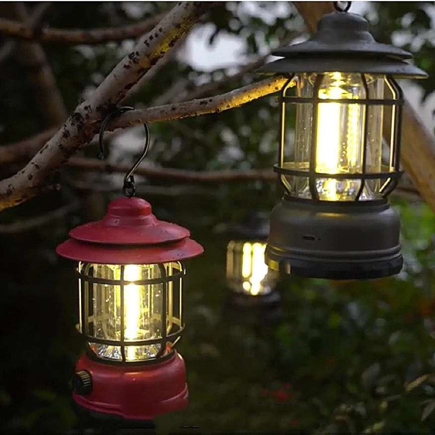Lanterna de Campismo Recarregável LightMate – LED Estilo Vintage com Luz Regulável - Lanterna de Campismo - Vessa