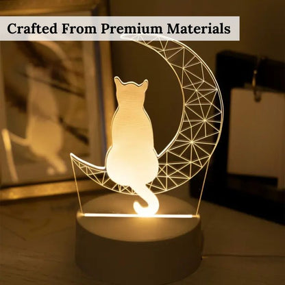 Luz Noturna 3D Gato Lunar - Luz Noturna - Vessa