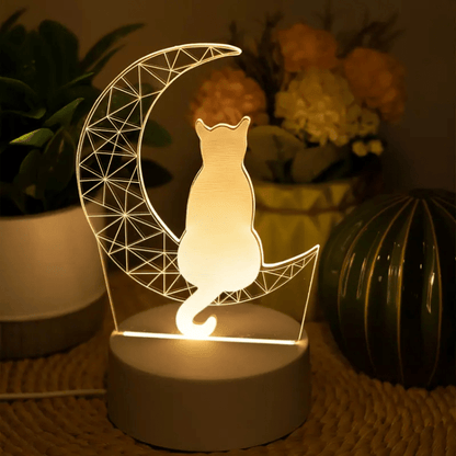 Luz Noturna 3D Gato Lunar - Luz Noturna - Vessa