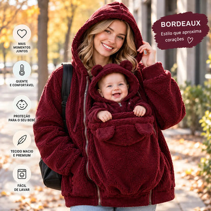 Vessa Hoodie Teddy Mãe & Bebé - Quentinho, Macio e Aconchegante