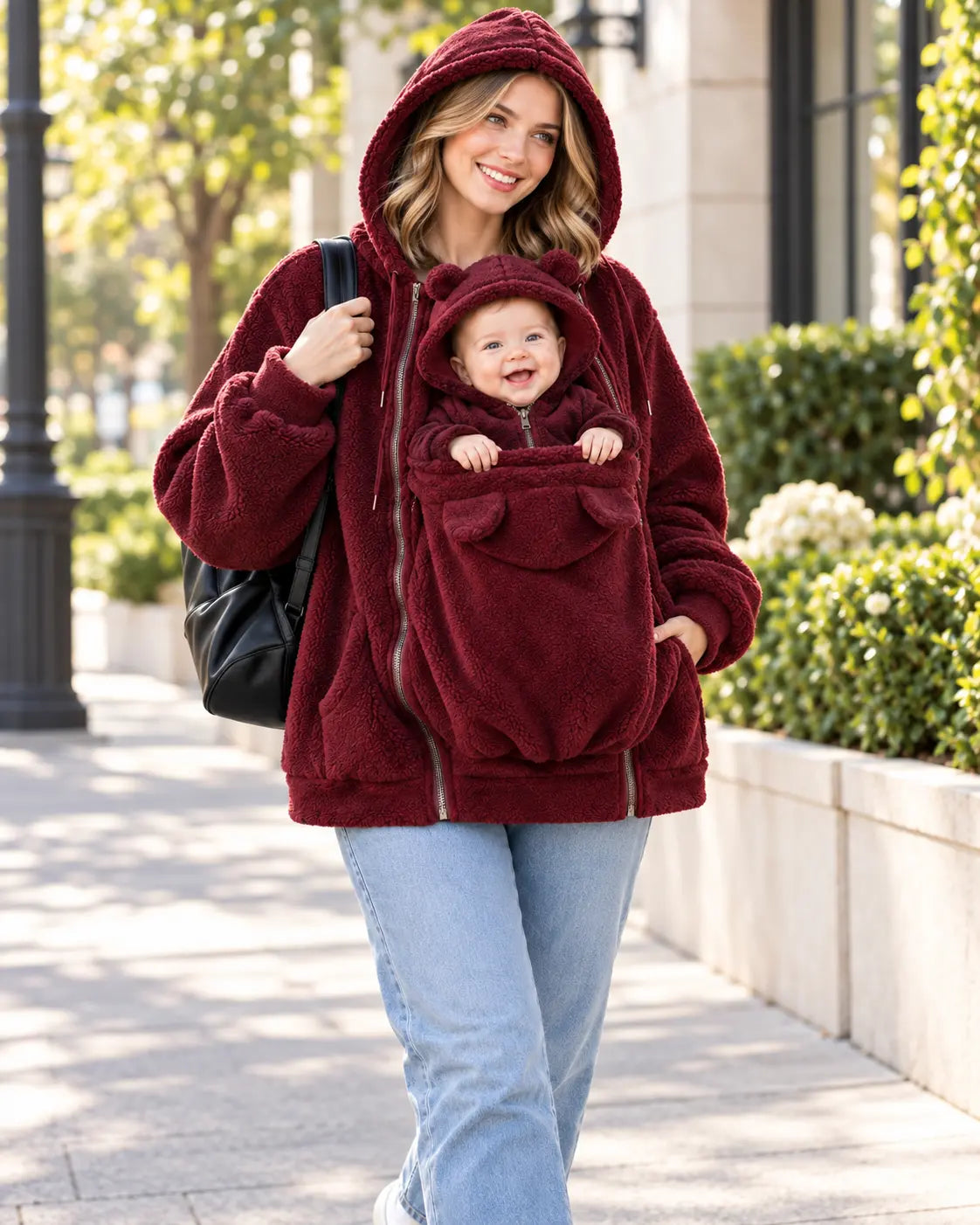 Vessa Hoodie Teddy Mãe & Bebé - Quentinho, Macio e Aconchegante