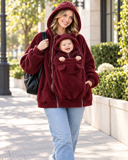 Vessa Hoodie Teddy Mãe & Bebé - Quentinho, Macio e Aconchegante