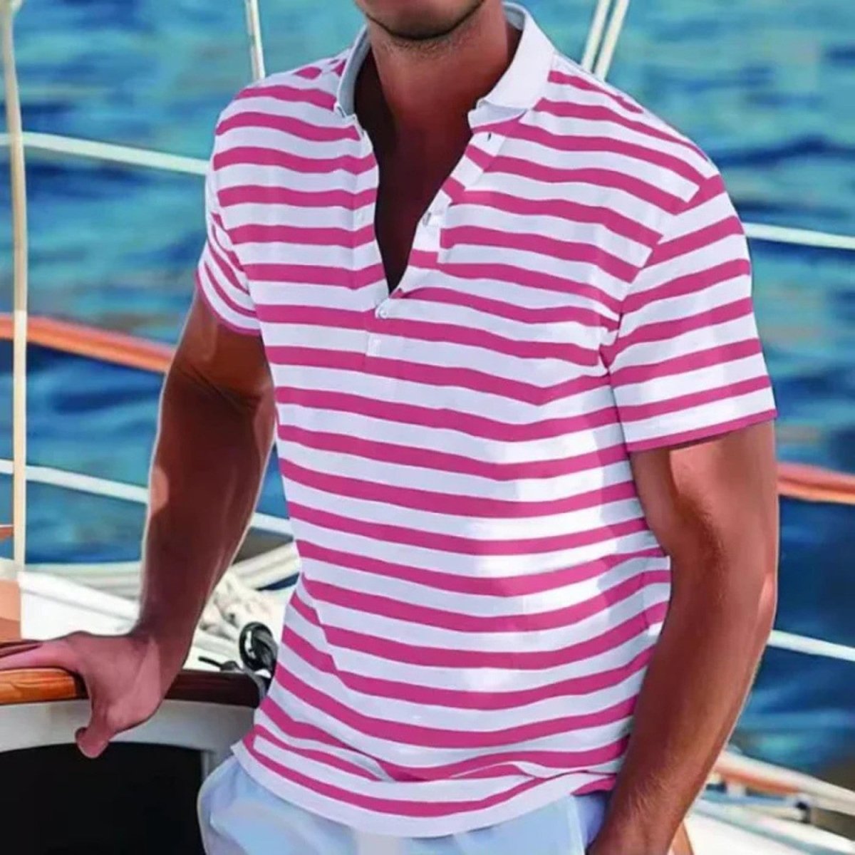Polo Clássico às Riscas de Verão para Homem - Polo - Vessa