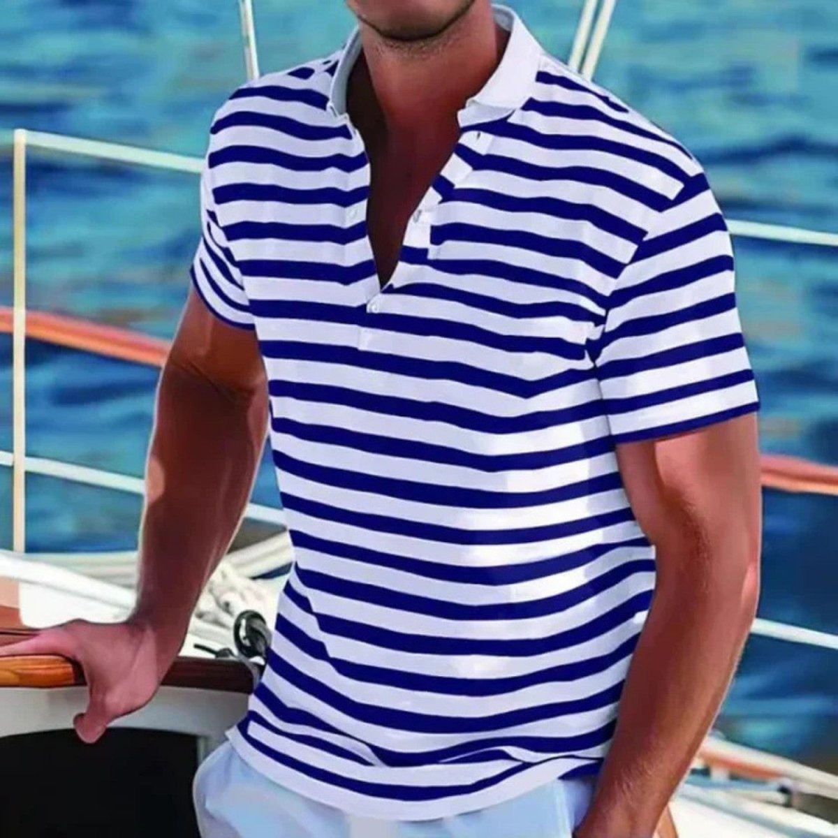 Polo Clássico às Riscas de Verão para Homem - Polo - Vessa