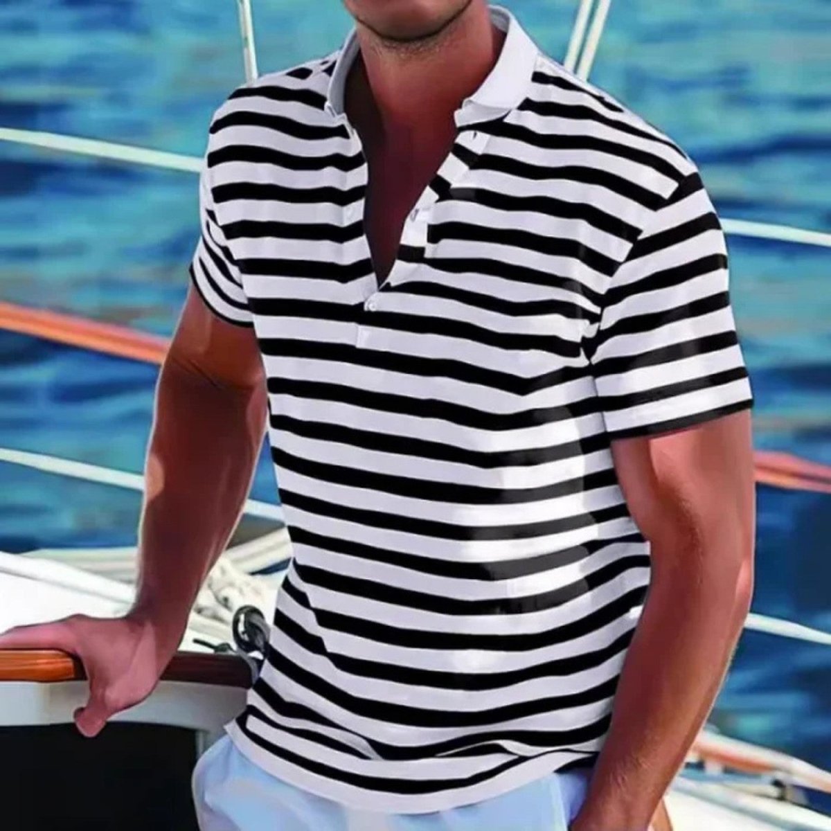 Polo Clássico às Riscas de Verão para Homem - Polo - Vessa