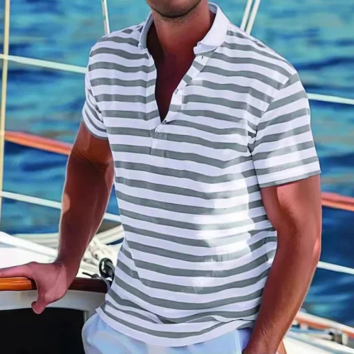 Polo Clássico às Riscas de Verão para Homem - Polo - Vessa