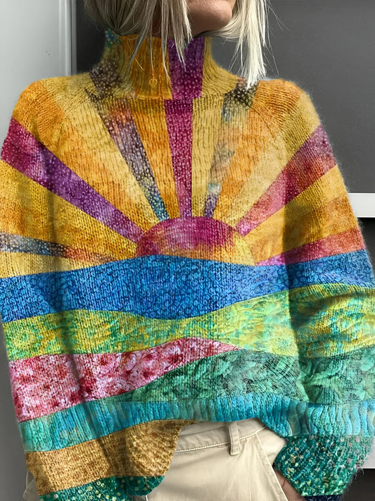 Noortje - Camisola de Gola Alta Colorida e Alegre