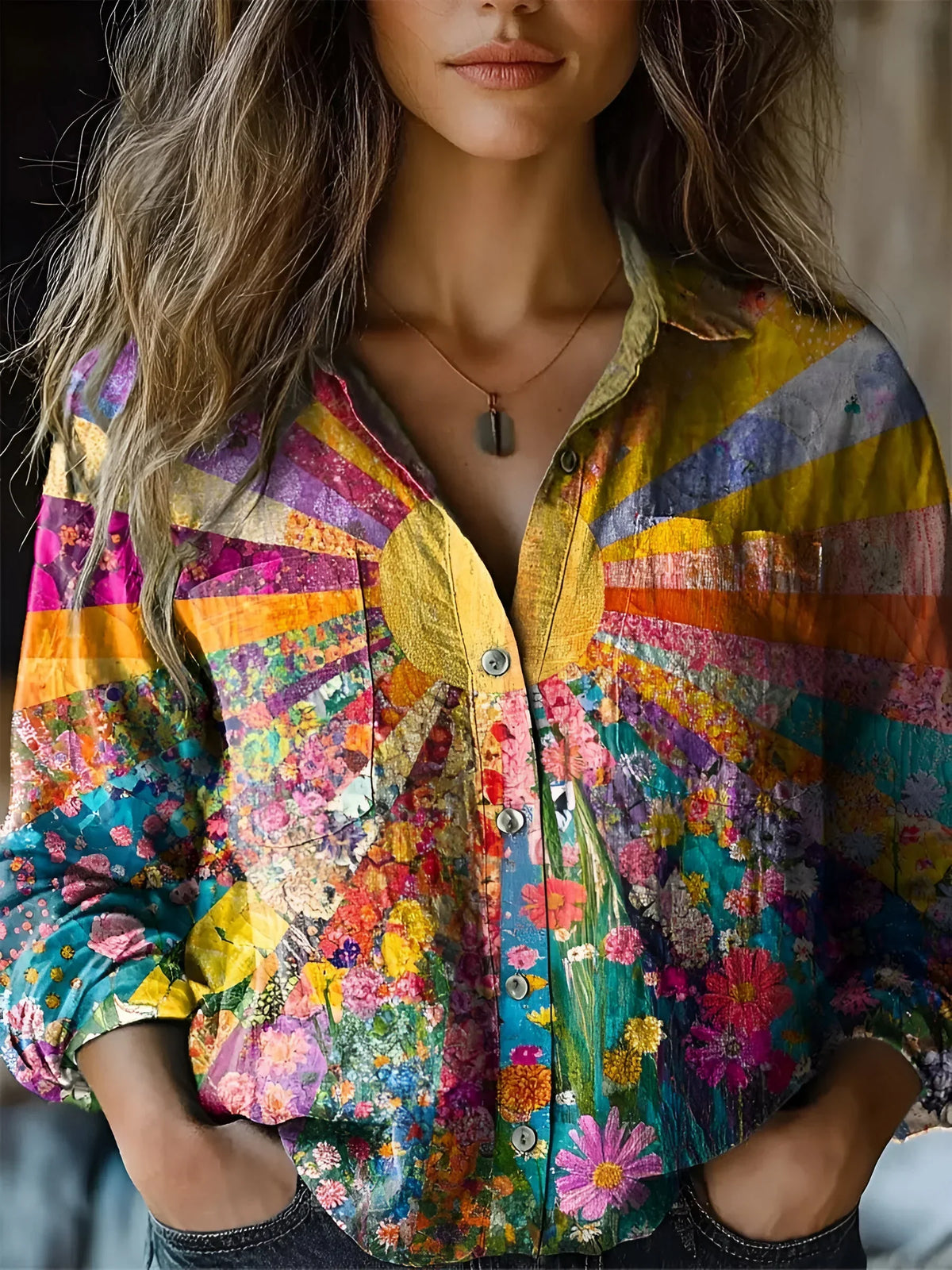 Tineke - Blusa Radiante com Girassóis