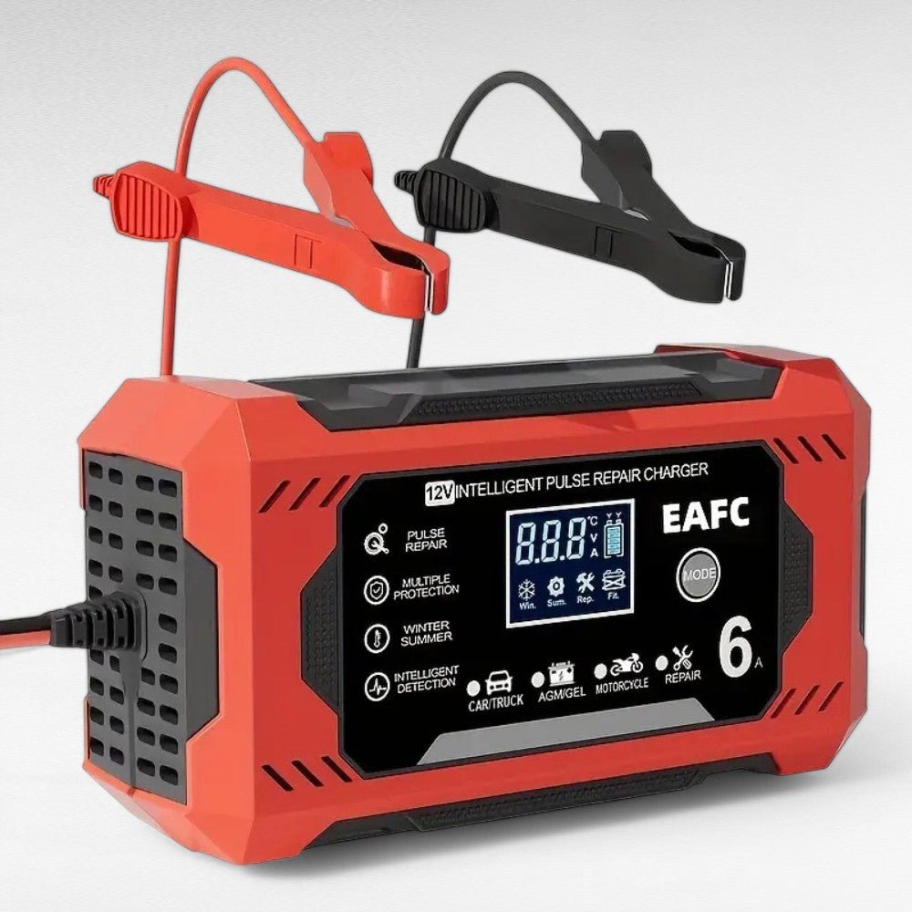 Carregador de Bateria de Carro PowerPulse – 12V/24V, Reparação por Pulso, Ecrã LCD - Carregador de Bateria - Vessa
