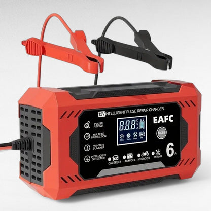 Carregador de Bateria de Carro PowerPulse – 12V/24V, Reparação por Pulso, Ecrã LCD - Carregador de Bateria - Vessa