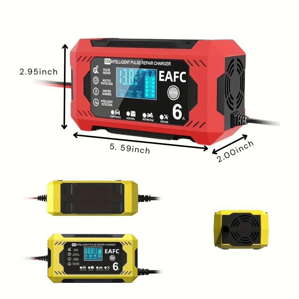 Carregador de Bateria de Carro PowerPulse – 12V/24V, Reparação por Pulso, Ecrã LCD - Carregador de Bateria - Vessa