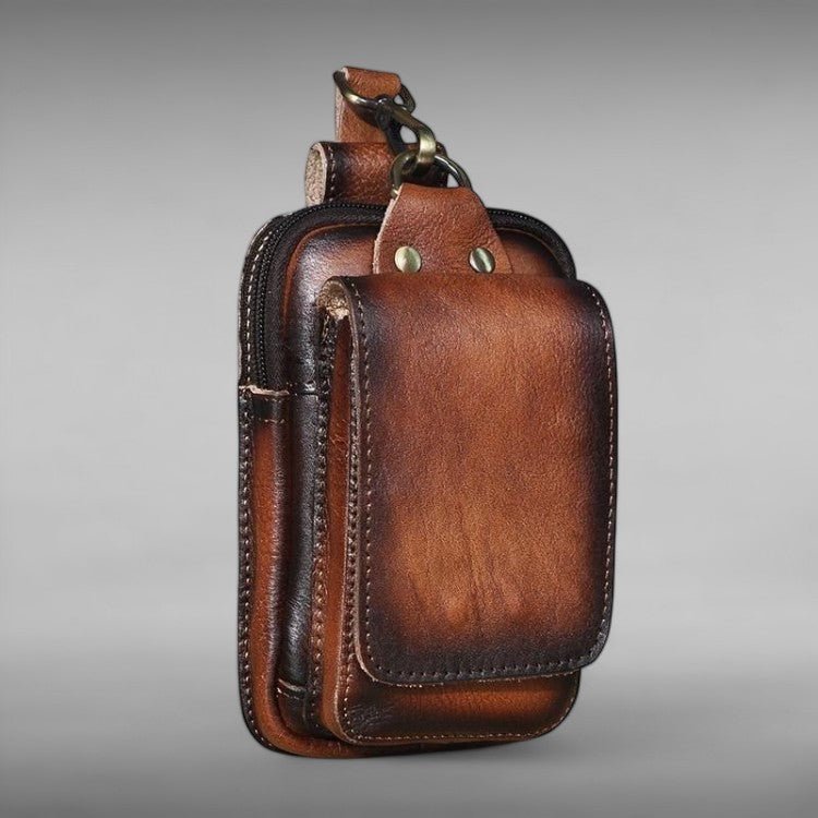 Mala de Cintura em Pele Premium para Homem - Mala de Cintura para Homem - Vessa