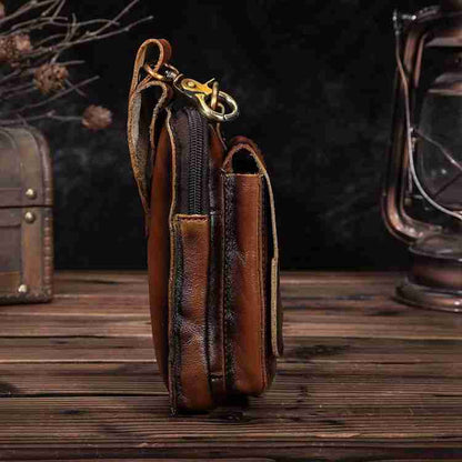 Mala de Cintura em Pele Premium para Homem - Mala de Cintura para Homem - Vessa