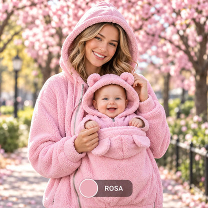 Vessa Hoodie Teddy Mãe & Bebé - Quentinho, Macio e Aconchegante