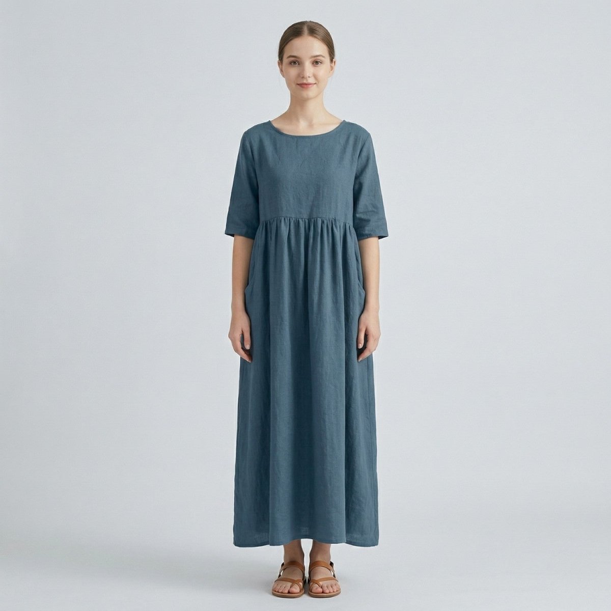 Vestido Maxi de Verão em Algodão Descontraído - Vestido Maxi - Vessa