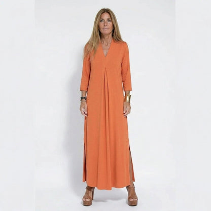 Vestido Maxi Descontraído de Decote em V - Vestido Maxi - Vessa