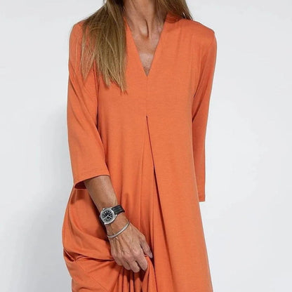 Vestido Maxi Descontraído de Decote em V - Vestido Maxi - Vessa