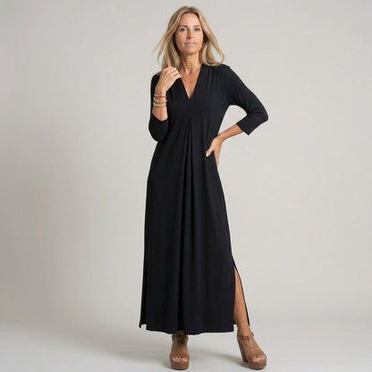 Vestido Maxi Descontraído de Decote em V - Vestido Maxi - Vessa