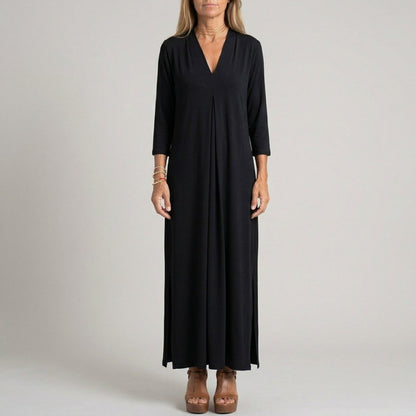 Vestido Maxi Descontraído de Decote em V - Vestido Maxi - Vessa