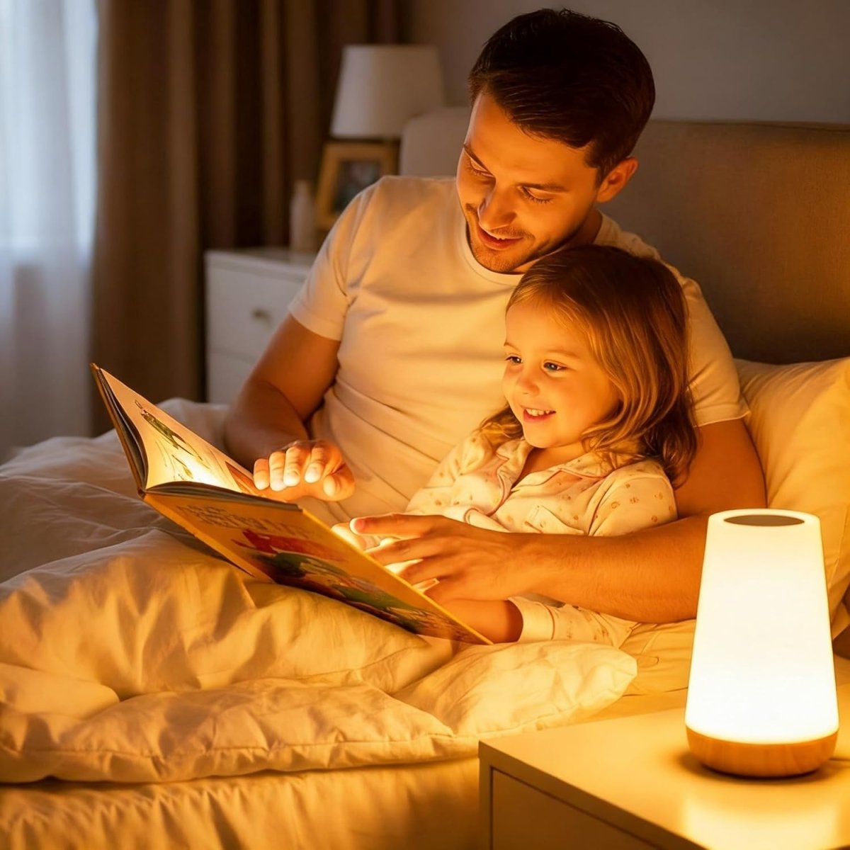 Candeeiro de Mesa LED Tátil RGB - Candeeiro de Cabeceira - Vessa