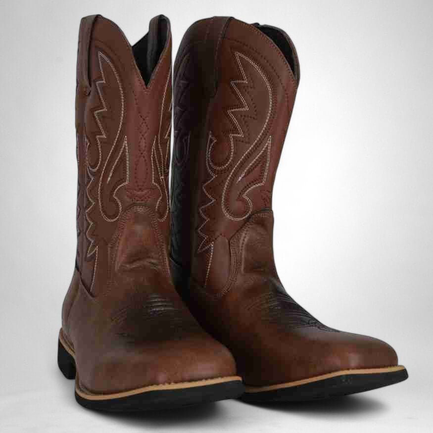 Botas Western em Couro Resistentes para Homem - Botas de Cowboy - Vessa