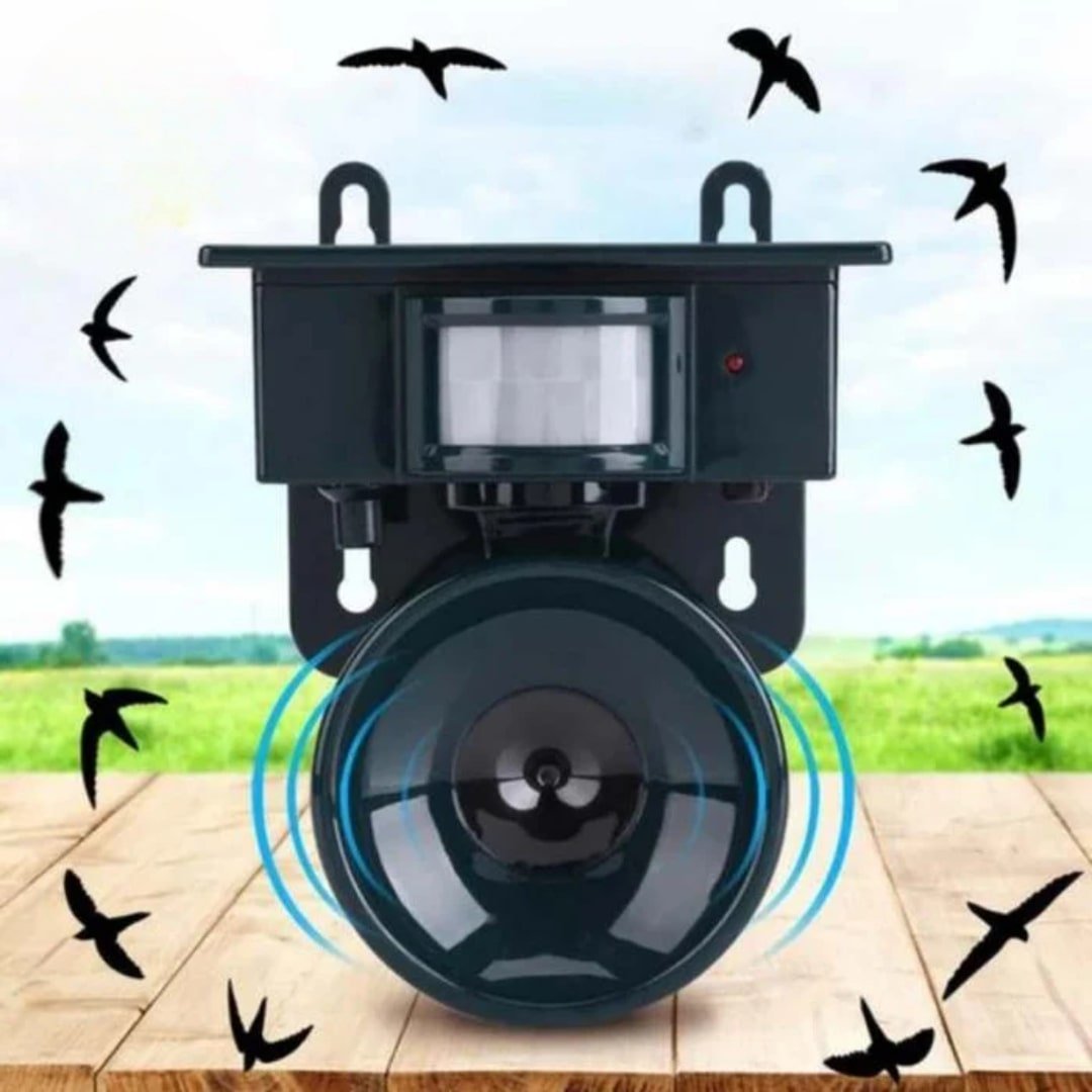 Repelente de Pássaros Solar Ultrassónico Inteligente - Repelente Ultrassónico de Pragas - Vessa
