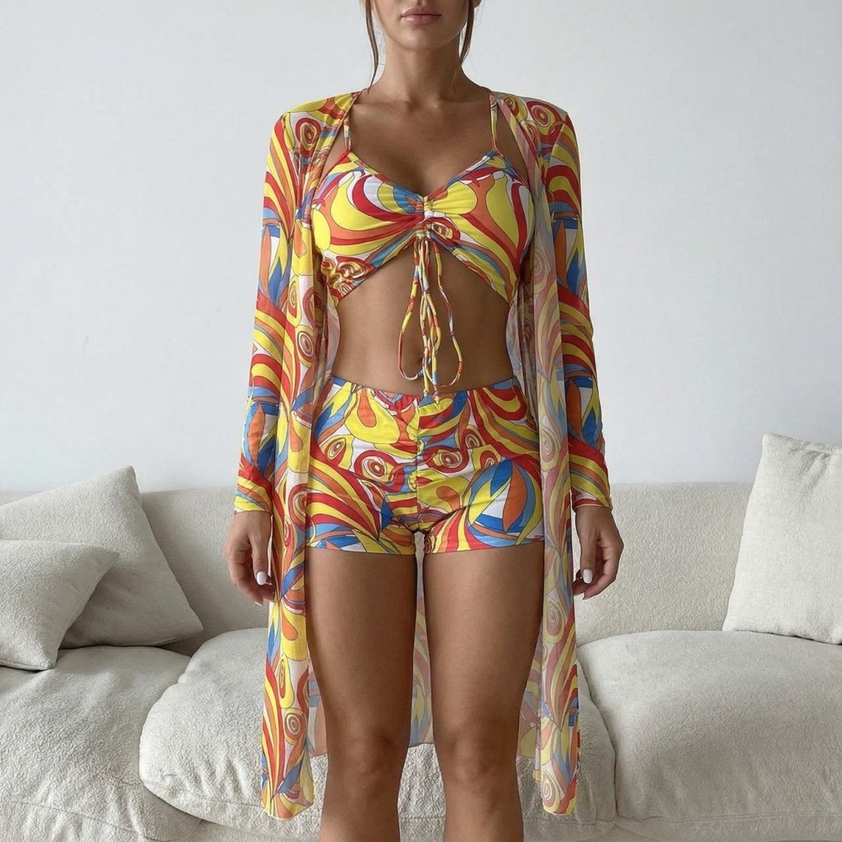 Conjunto de Bikini de Três Peças - Conjunto de Bikini - Vessa