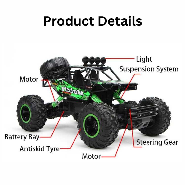 Carro RC Monster Truck 4x4 Definitivo - Carro de Controlo Remoto - Vessa