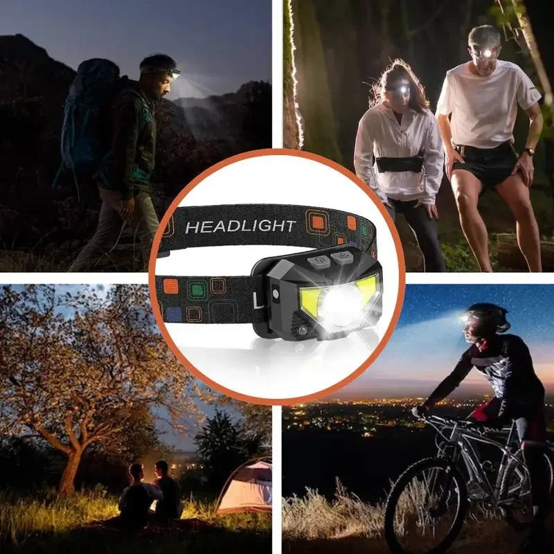 Lanterna de Cabeça Ultra-Brilhante com Sensor de Movimento - Pack de 2 - Lanterna de Cabeça - Vessa