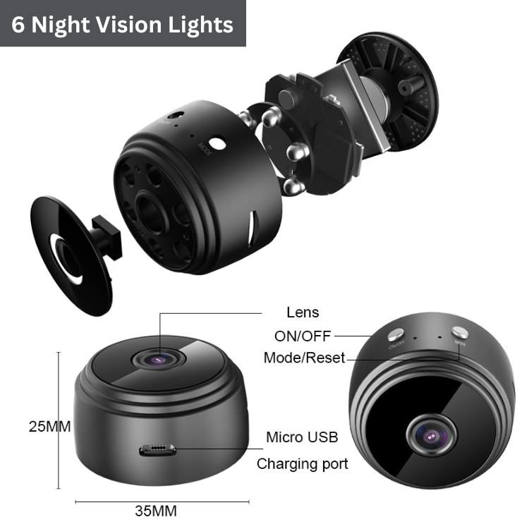 Câmara de Segurança HD Ultra Compacta - Mini Câmara - Vessa