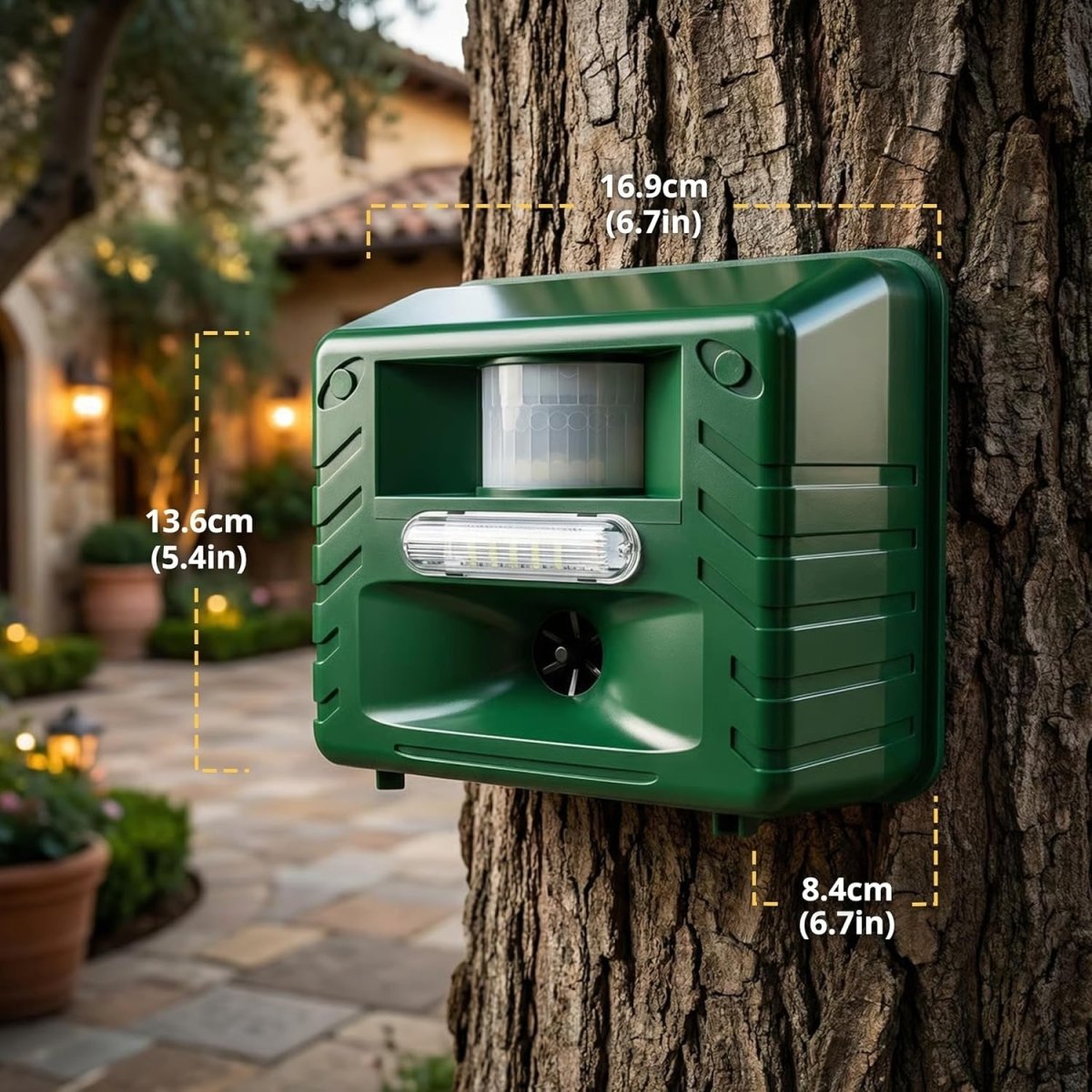 Dispositivo Ultrassónico Repelente de Aves para Jardim - Espantalho de Pombos - Vessa