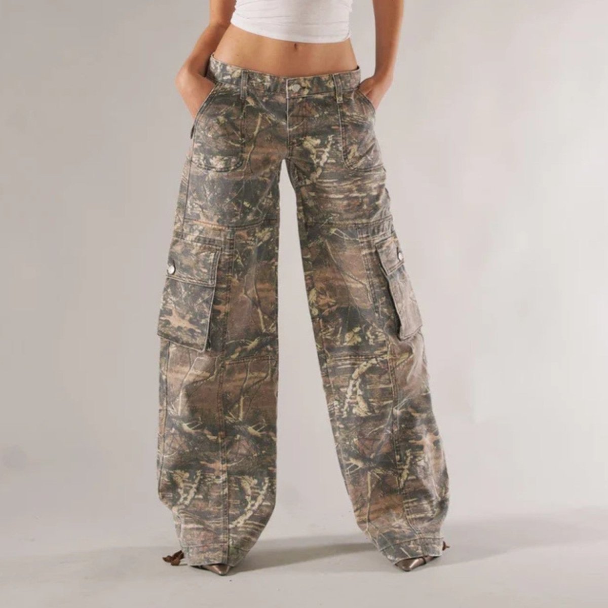 Calças Cargo Camufladas Unissexo - Calças Cargo Camufladas - Vessa