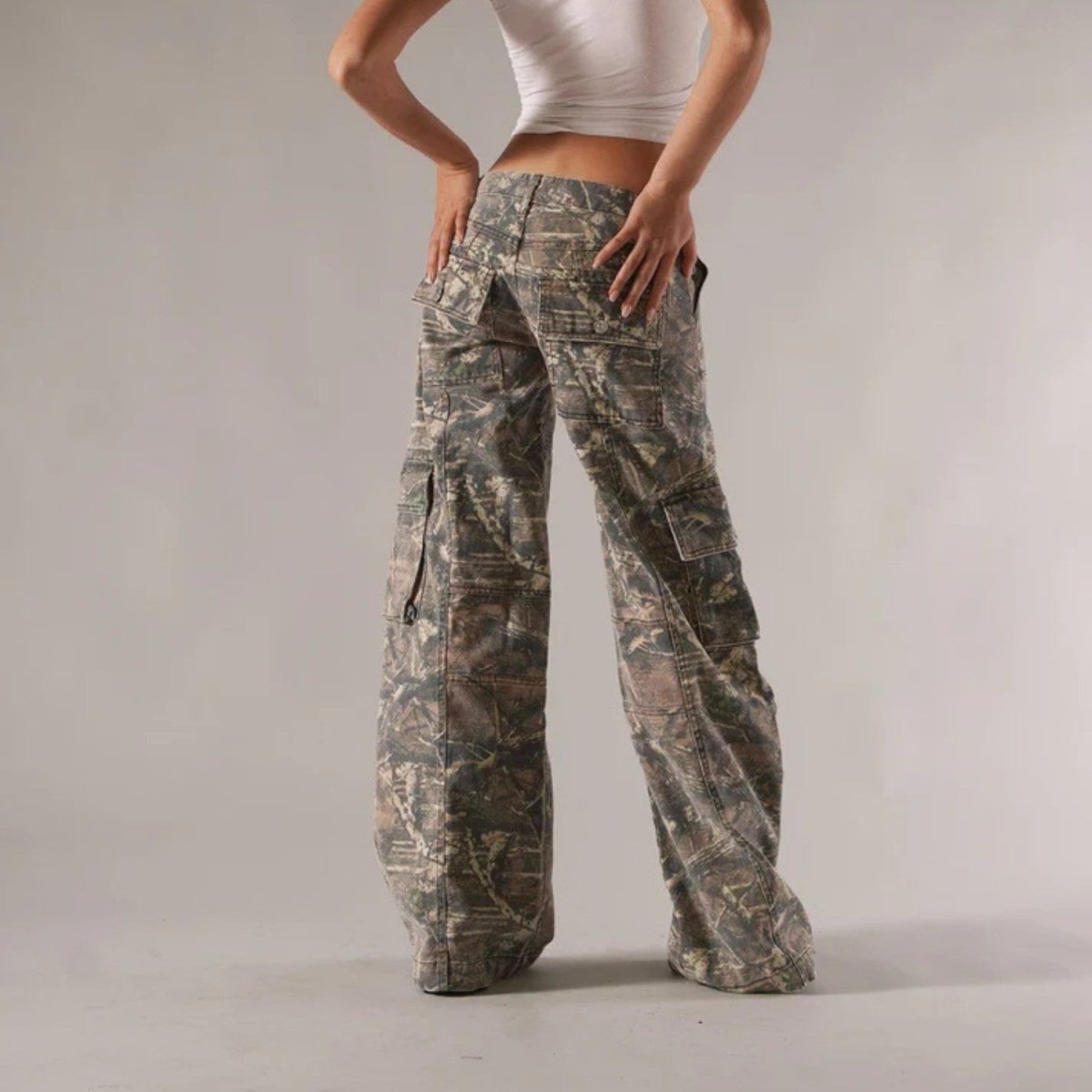 Calças Cargo Camufladas Unissexo - Calças Cargo Camufladas - Vessa