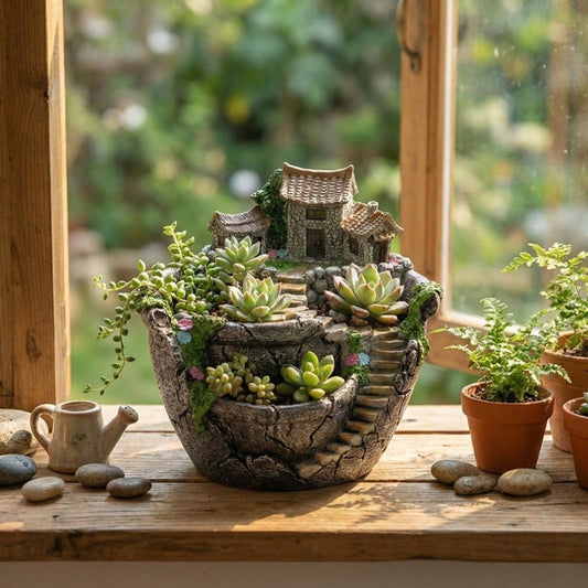 Vaso Vintage de Três Compartimentos para Plantas - Vaso de Flores - Vessa